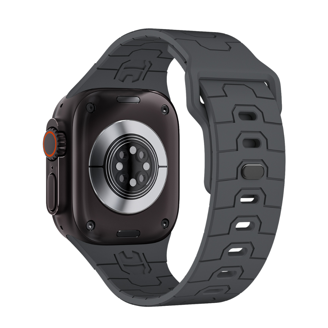 Grey Premium Mavel Pattern Silicone Sports Bands By Shopyholy Compatible For Apple Watch