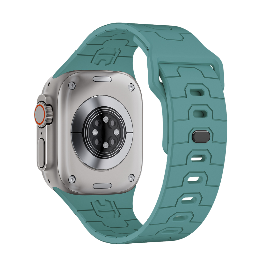 Pine Green Premium Mavel Pattern Silicone Sports Bands By Shopyholy Compatible For Apple Watch