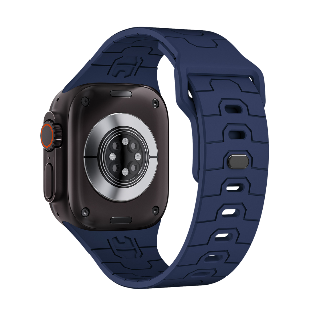 Midnight Blue Premium Mavel Pattern Silicone Sports Bands By Shopyholy Compatible For Apple Watch