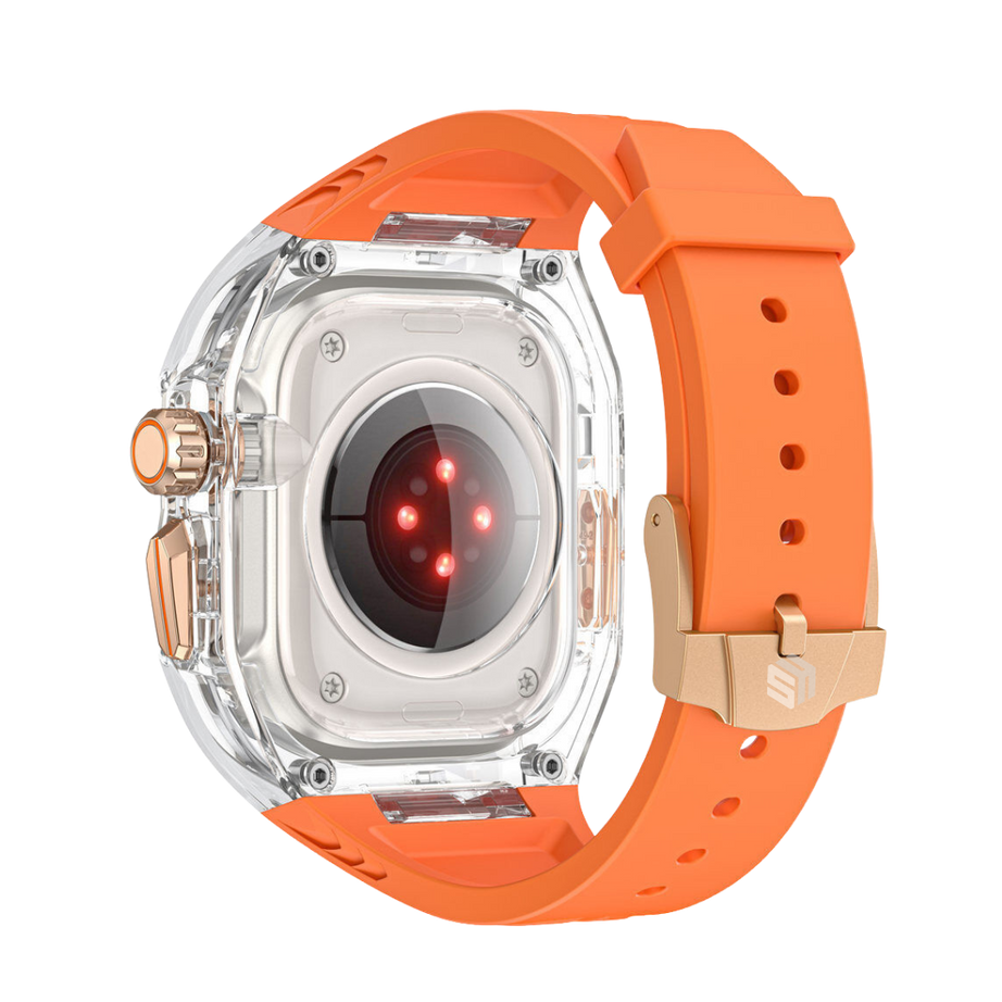 49MM Orange Luxury Transparent Case by Shopyholy Compatible for Apple Watch Ultra