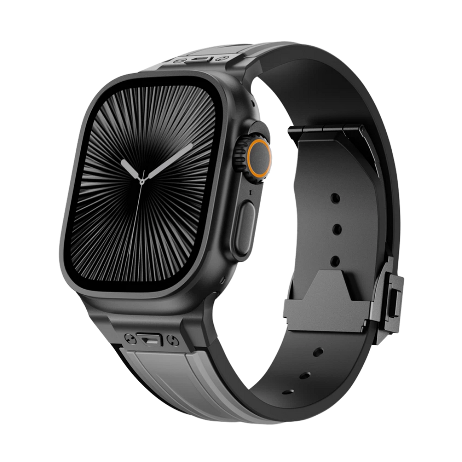 Grey B Luxury Mechanical Slicone Sports Band By Shopyholy Compatible For Apple Watch