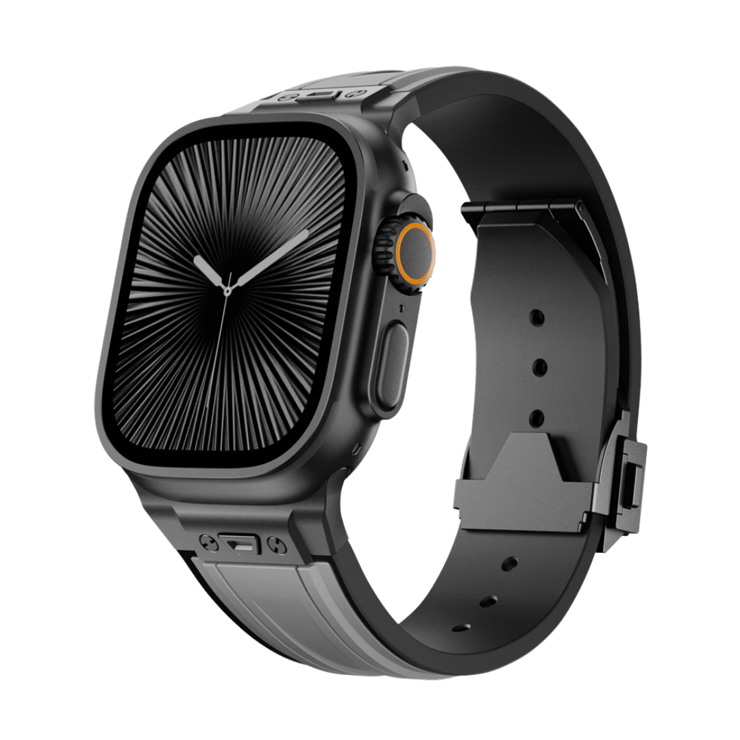 Grey B Luxury Mechanical Slicone Sports Band By Shopyholy Compatible For Apple Watch
