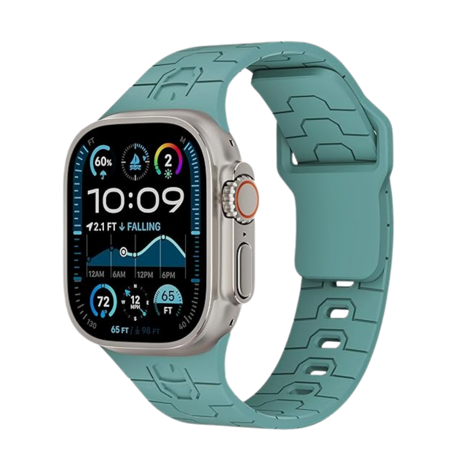 Pine Green Premium Mavel Pattern Silicone Sports Bands By Shopyholy Compatible For Apple Watch