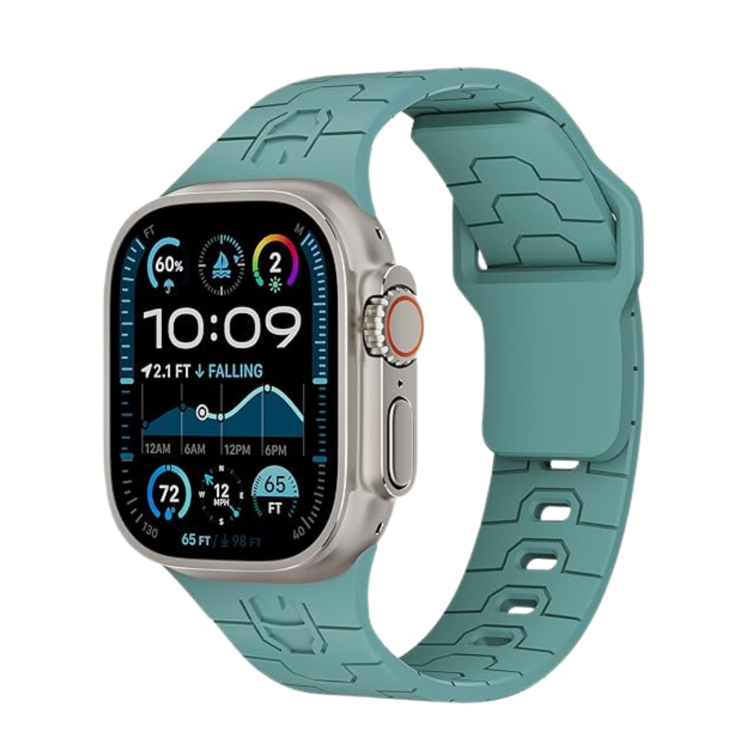 Pine Green Premium Mavel Pattern Silicone Sports Bands By Shopyholy Compatible For Apple Watch