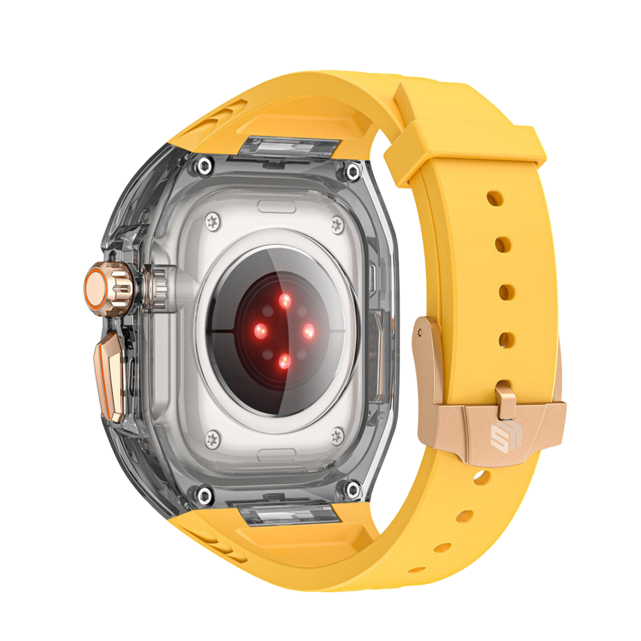 49MM Yellow Black Luxury Transparent Case by Shopyholy Compatible for Apple Watch Ultra