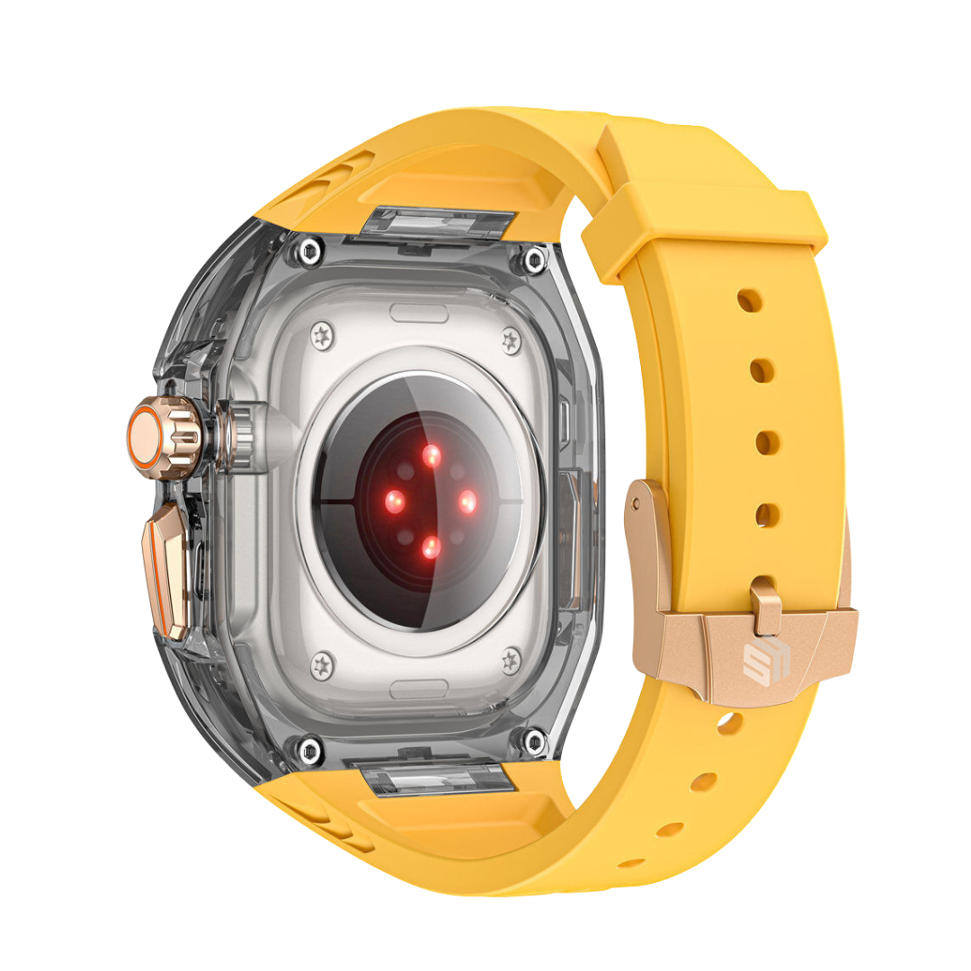 49MM Yellow Black Luxury Transparent Case by Shopyholy Compatible for Apple Watch Ultra