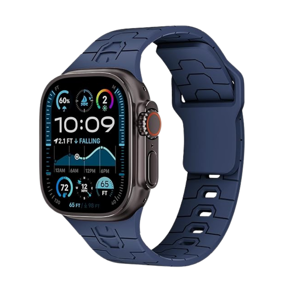 Midnight Blue Premium Mavel Pattern Silicone Sports Bands By Shopyholy Compatible For Apple Watch