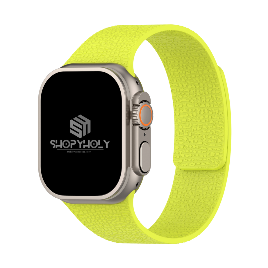 Neon Green Premium Skin Friendly Magnetic Loop By Shopyholy Comaptible For Apple Watch