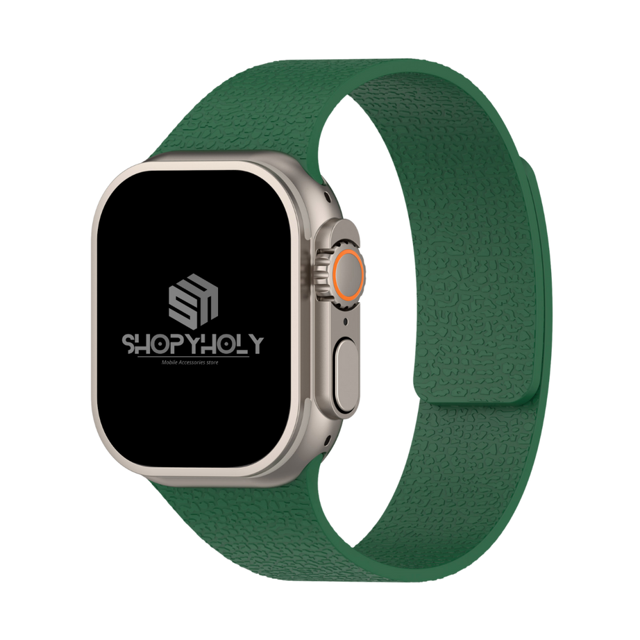 Military Green Premium Skin Friendly Magnetic Loop By Shopyholy Comaptible For Apple Watch