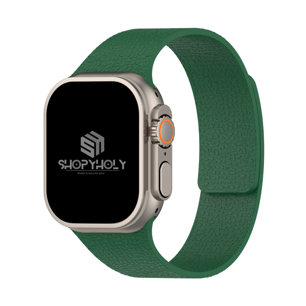 Military Green Premium Skin Friendly Magnetic Loop By Shopyholy Comaptible For Apple Watch
