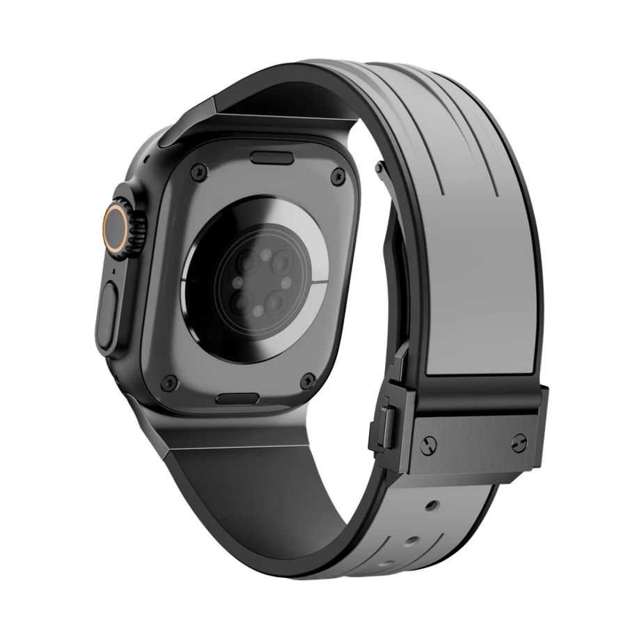 Grey B Luxury Mechanical Slicone Sports Band By Shopyholy Compatible For Apple Watch