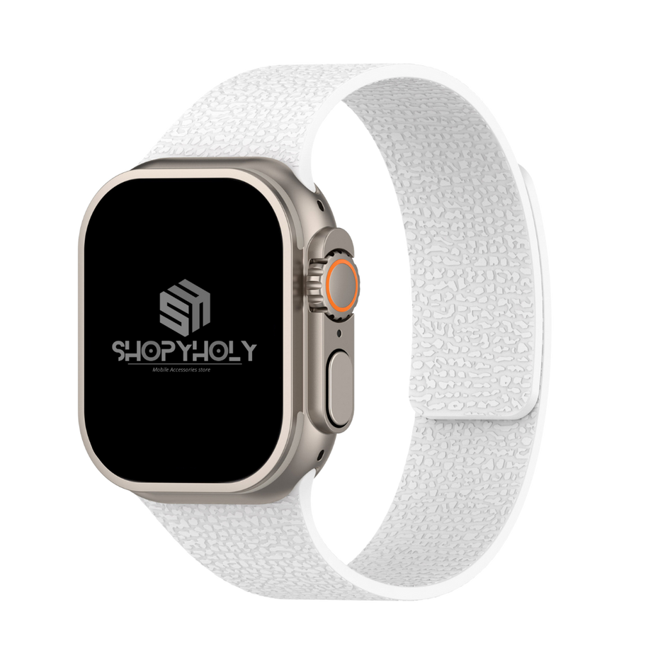 White Premium Skin Friendly Magnetic Loop By Shopyholy Comaptible For Apple Watch