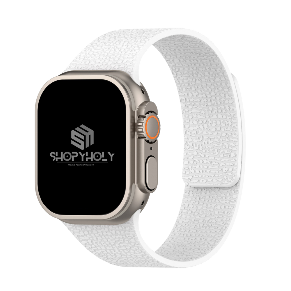 White Premium Skin Friendly Magnetic Loop By Shopyholy Comaptible For Apple Watch