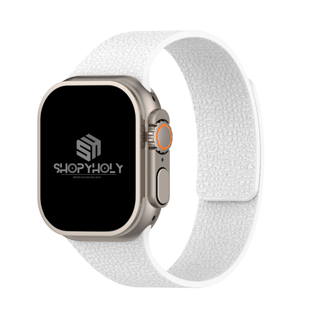White Premium Skin Friendly Magnetic Loop By Shopyholy Comaptible For Apple Watch
