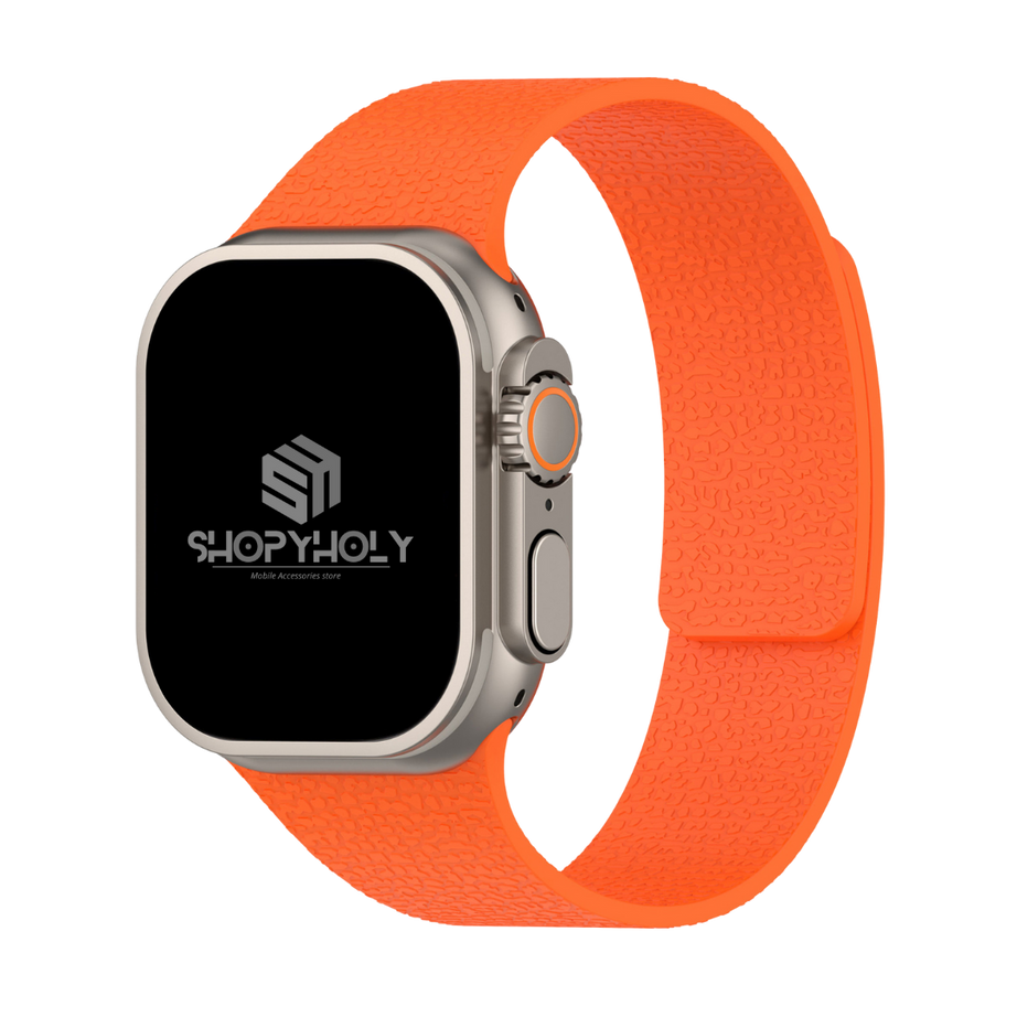 Orange Premium Skin Friendly Magnetic Loop By Shopyholy Comaptible For Apple Watch