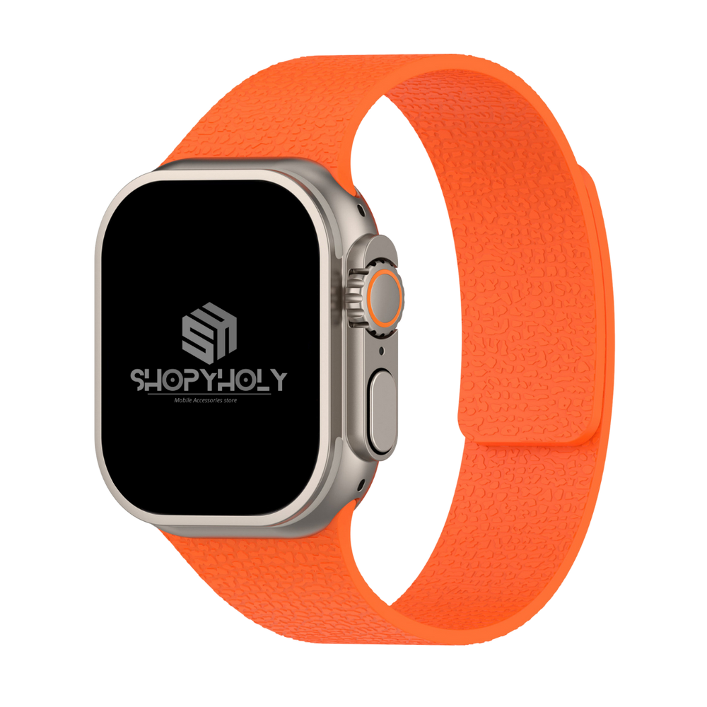 Orange Premium Skin Friendly Magnetic Loop By Shopyholy Comaptible For Apple Watch
