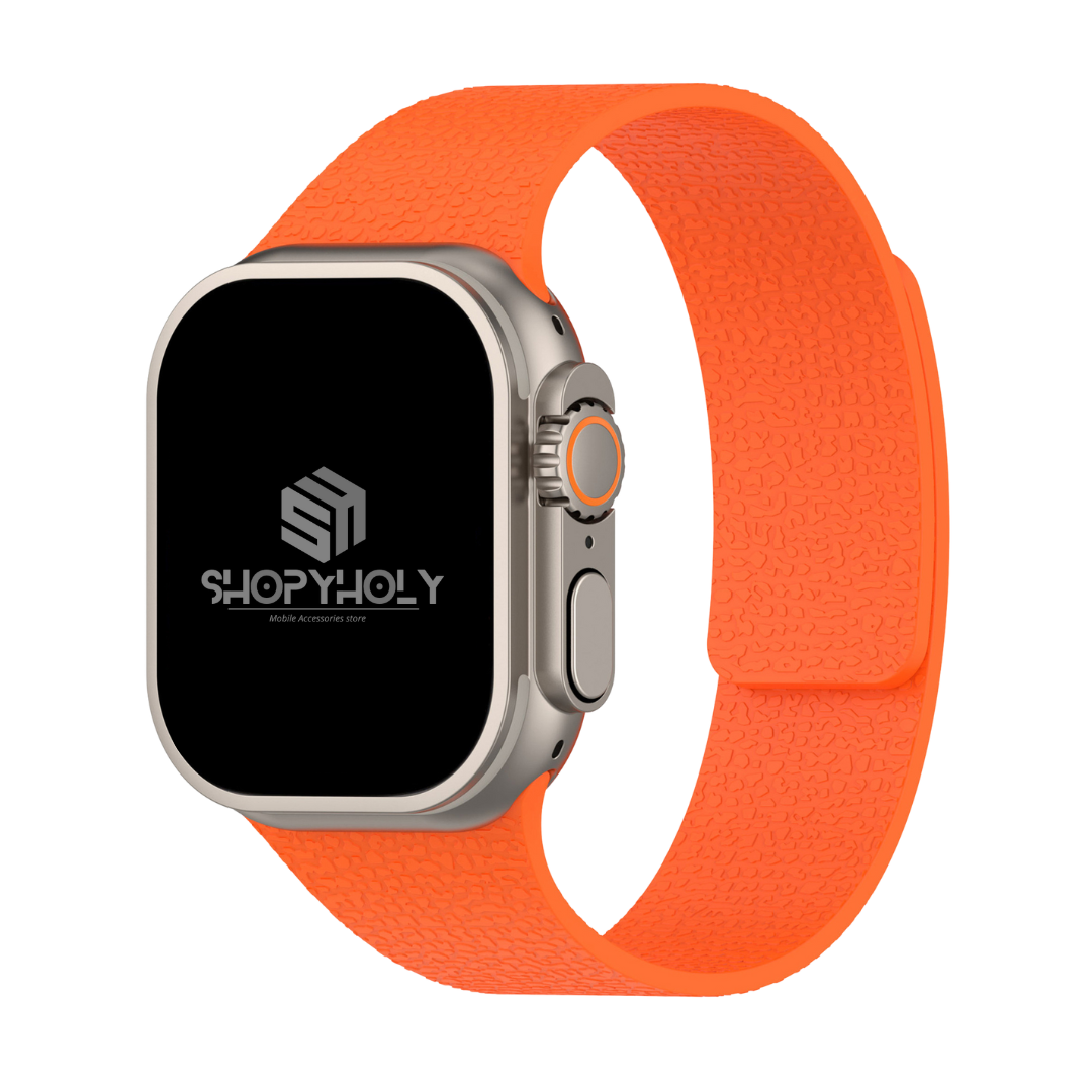 Orange Premium Skin Friendly Magnetic Loop By Shopyholy Comaptible For Apple Watch