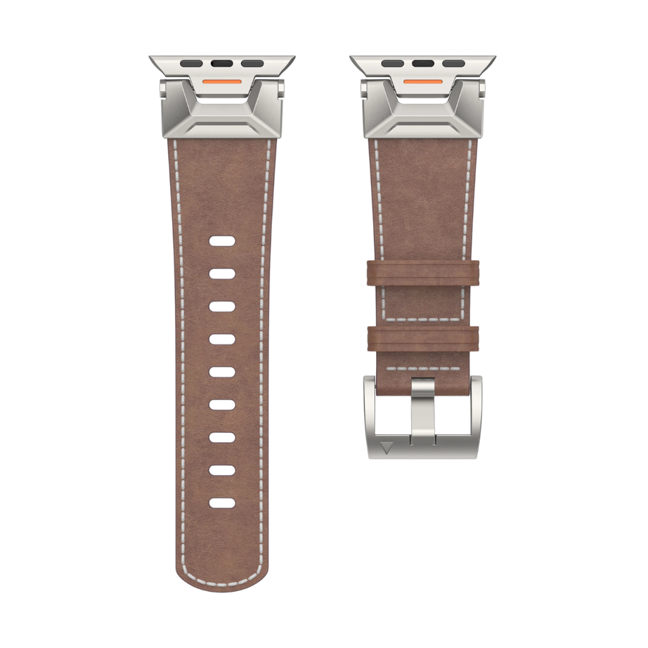 Coffee Luxury Armor Leather Bands By Shopyholy Compatible For iWatch