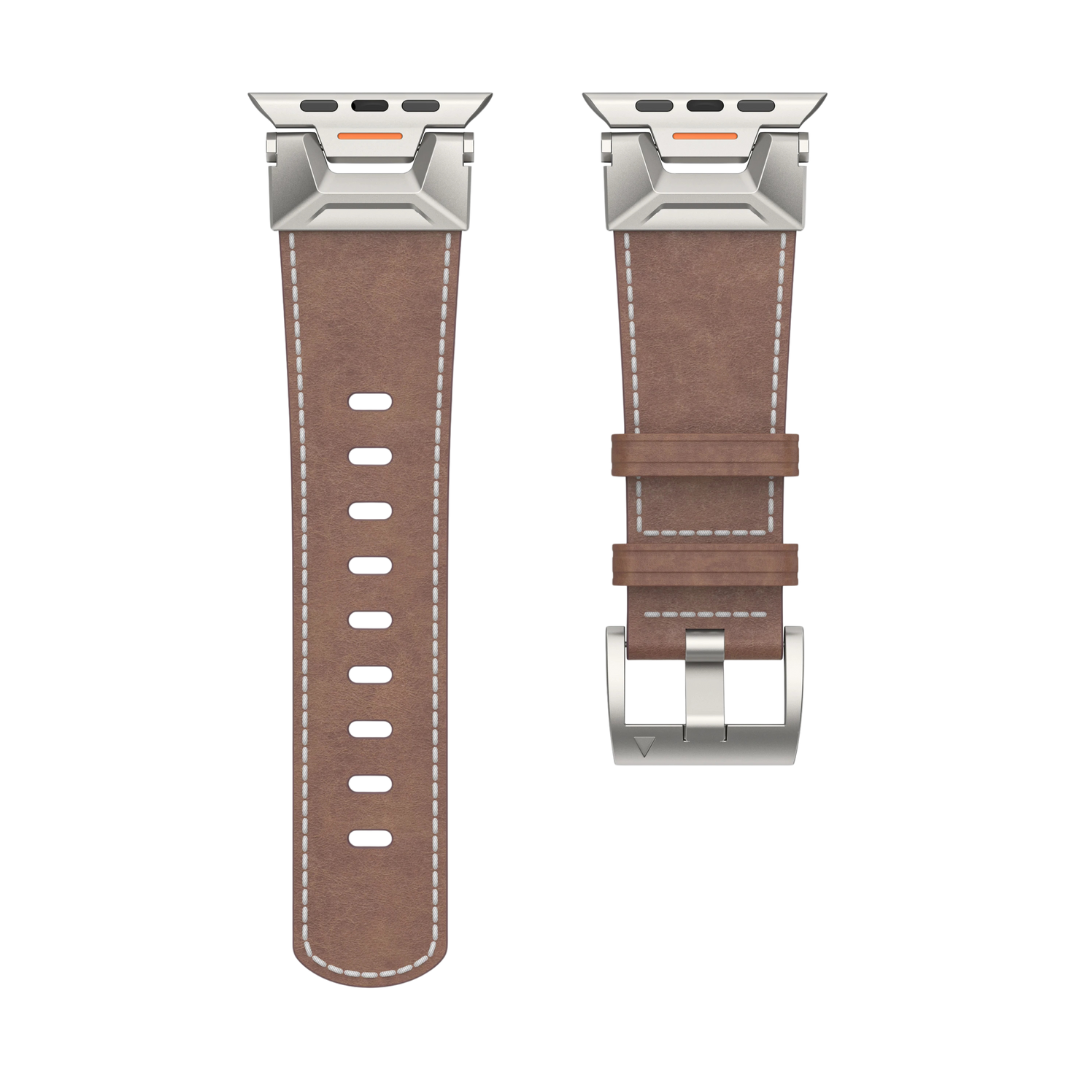 Coffee Luxury Armor Leather Bands By Shopyholy Compatible For iWatch