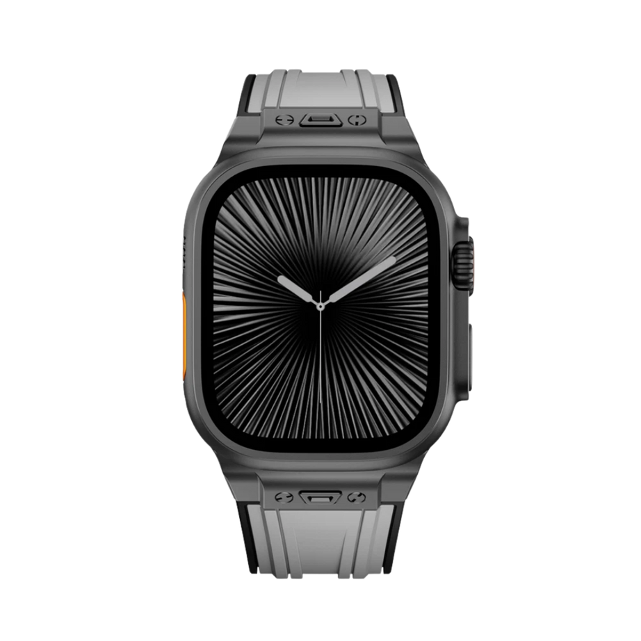 Grey B Luxury Mechanical Slicone Sports Band By Shopyholy Compatible For Apple Watch