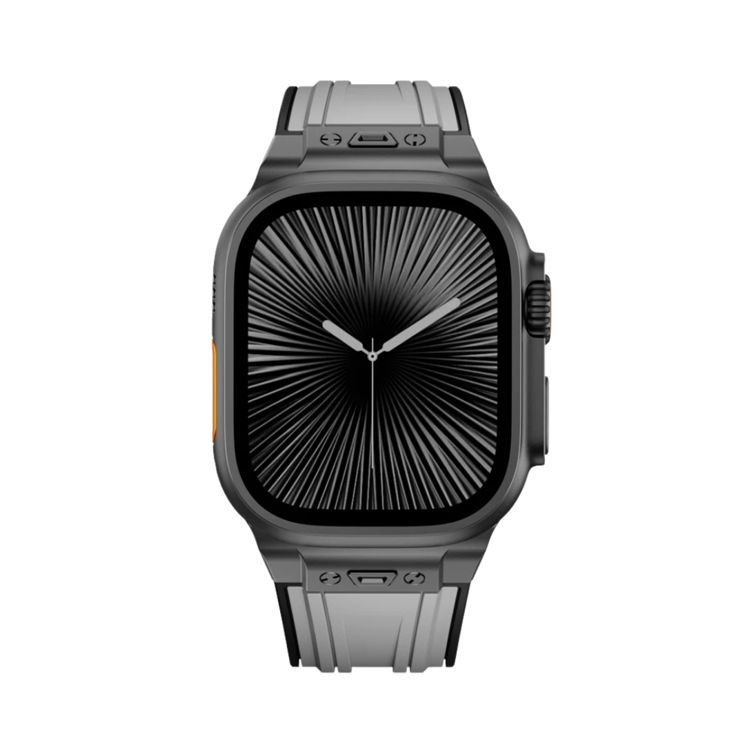 Grey B Luxury Mechanical Slicone Sports Band By Shopyholy Compatible For Apple Watch
