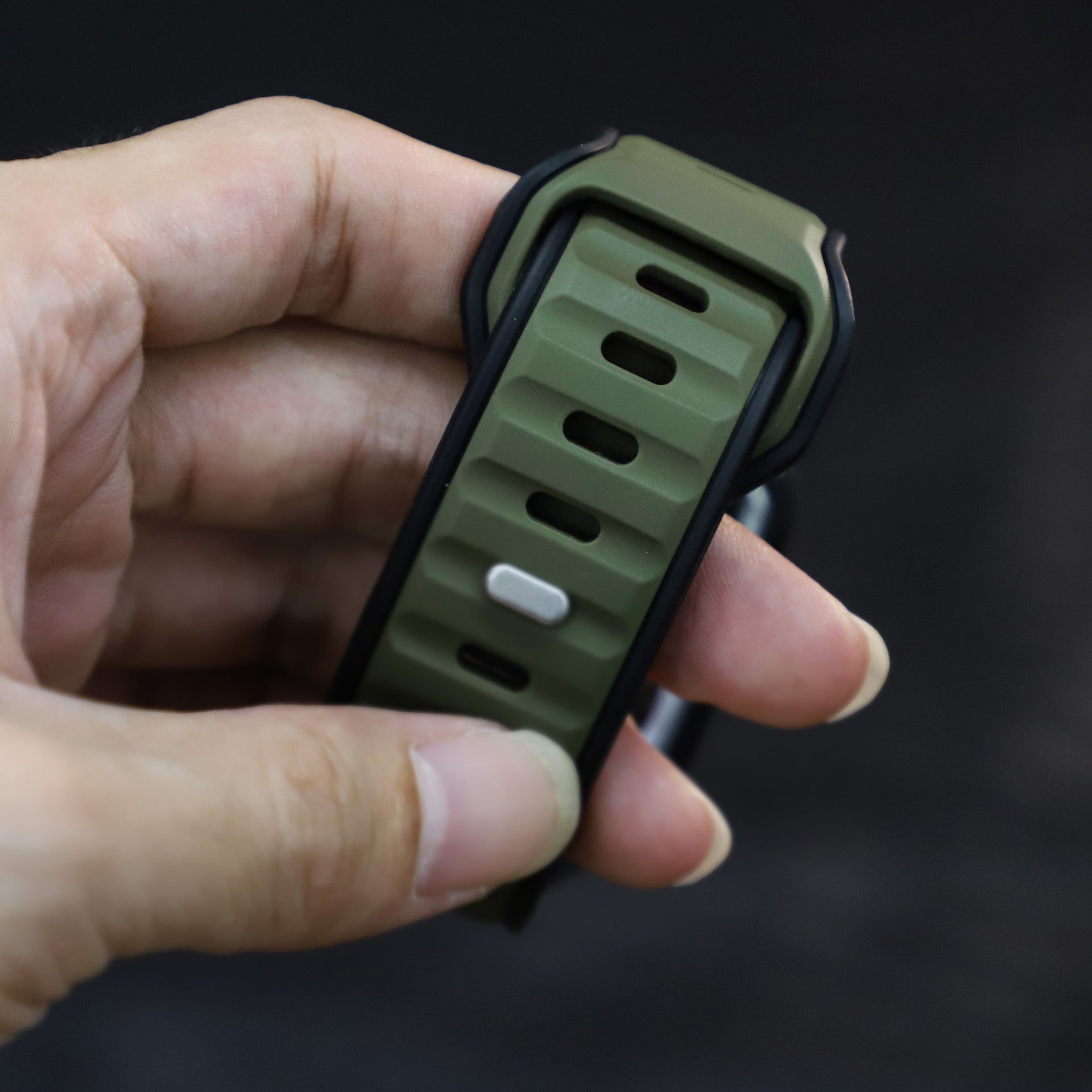 Black Green Premium Aspro Silicone Sports Bands By Shopyholy Compatible For Apple Watch