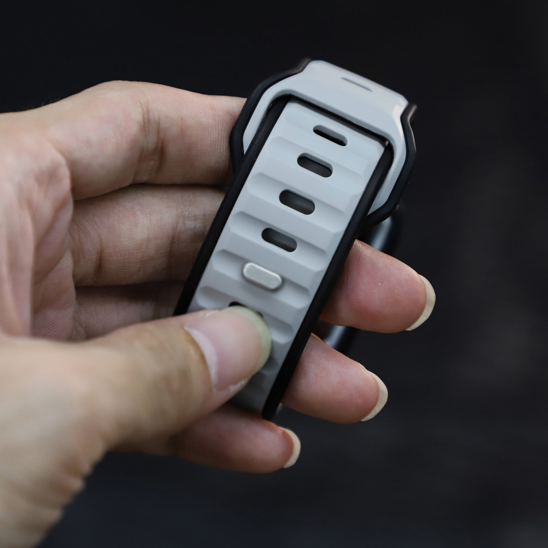 Black Grey Premium Aspro Silicone Sports Bands By Shopyholy Compatible For Apple Watch