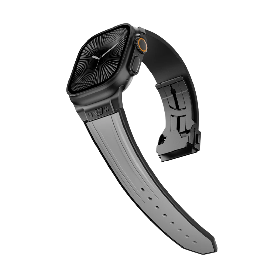 Grey B Luxury Mechanical Slicone Sports Band By Shopyholy Compatible For Apple Watch