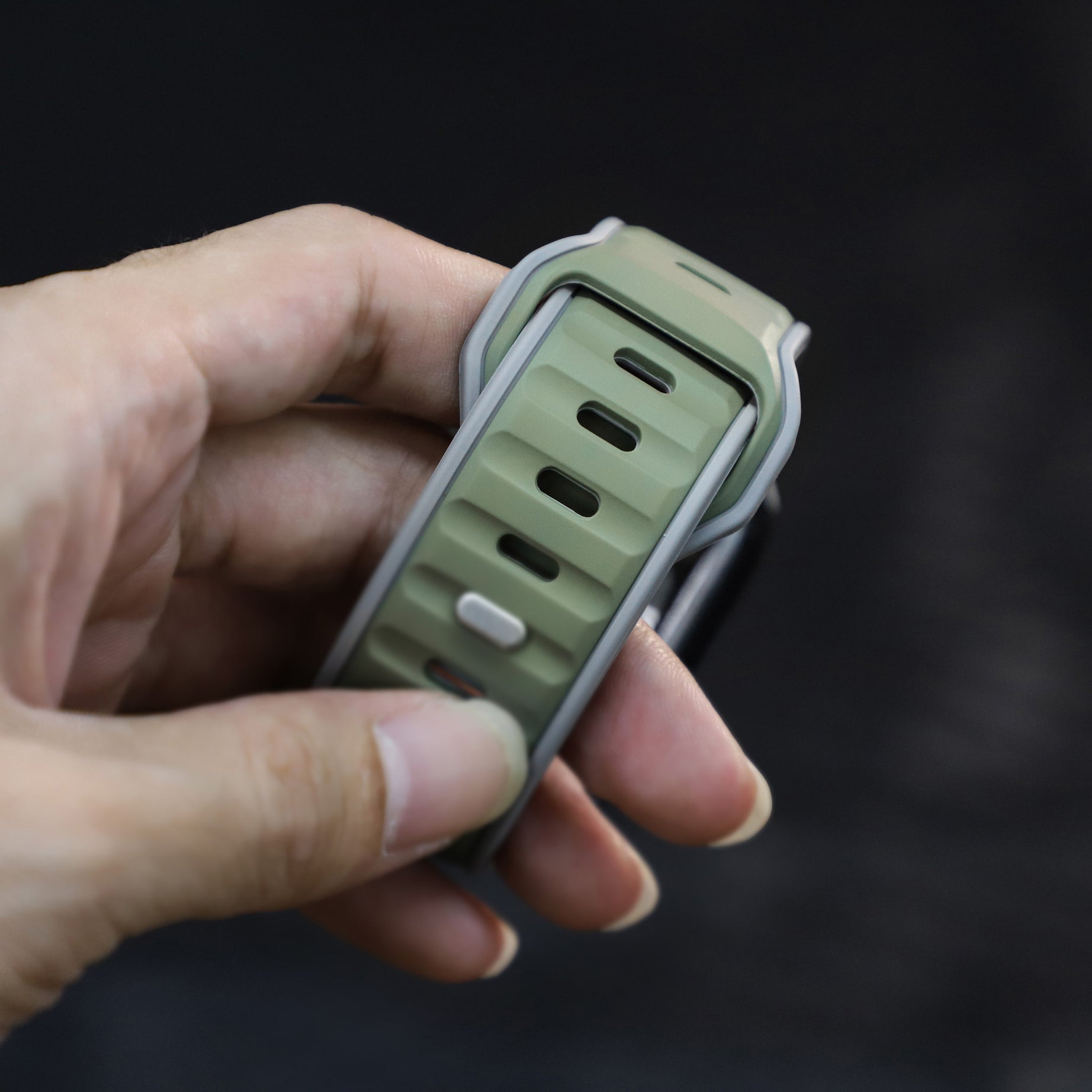 Grey Green Premium Aspro Silicone Sports Bands By Shopyholy Compatible For Apple Watch