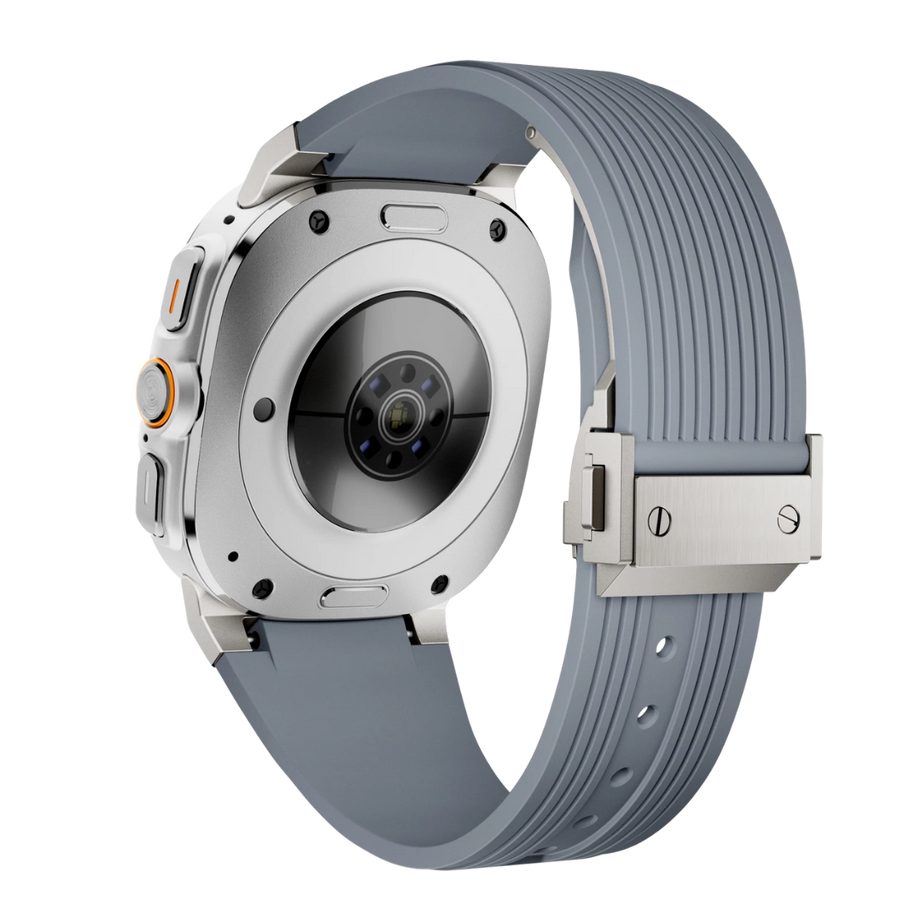 Grey Luxury Galaxy Watch Ultra 47mm Silicone Band with Folding Clasp