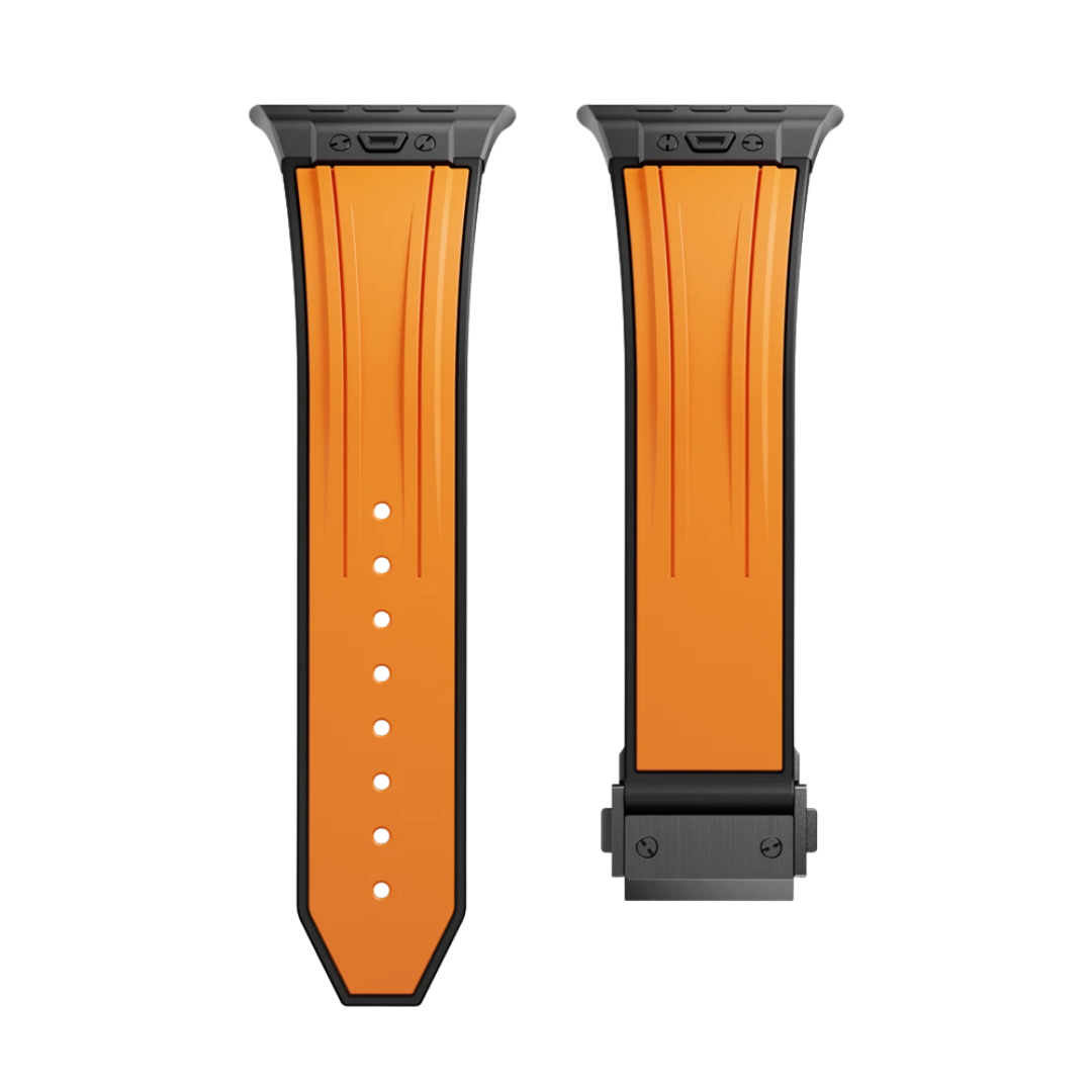 Orange B Luxury Mechanical Slicone Sports Band By Shopyholy Compatible For Apple Watch
