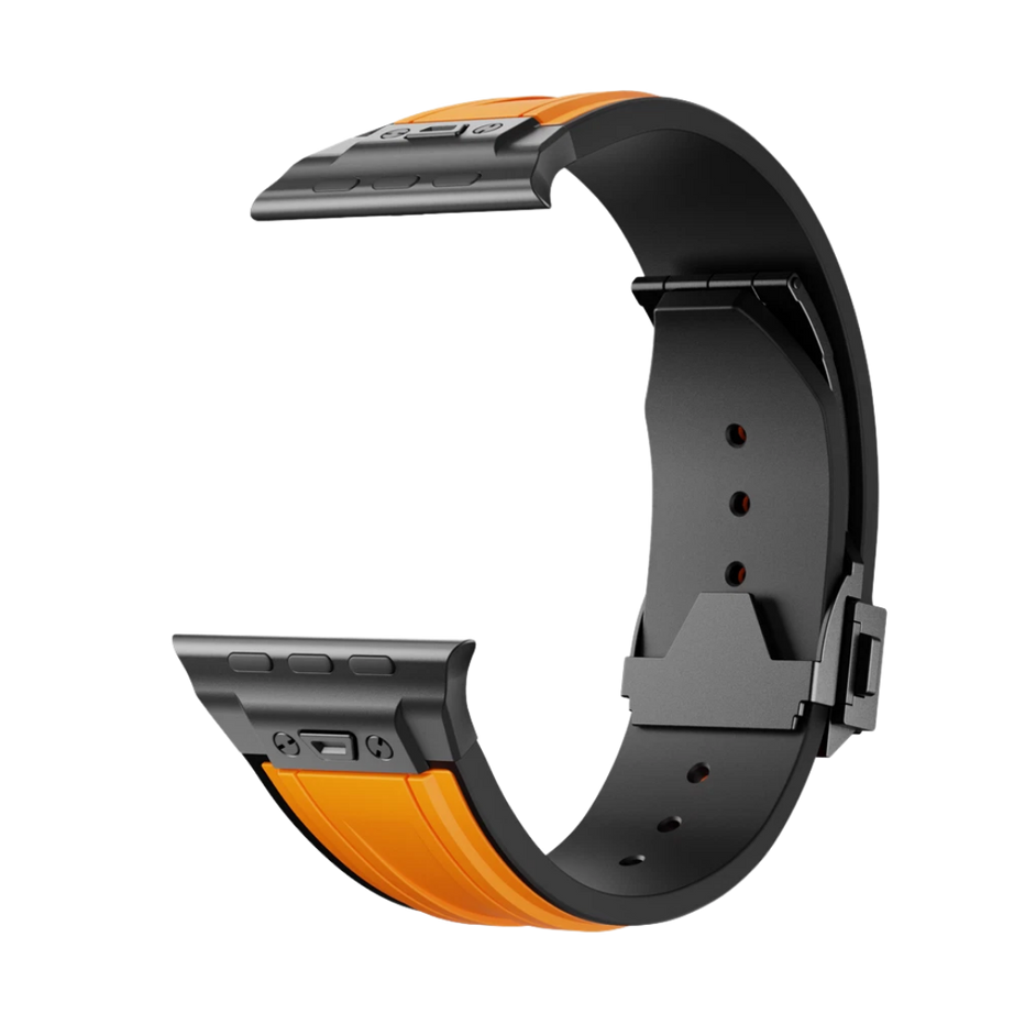 Orange B Luxury Mechanical Slicone Sports Band By Shopyholy Compatible For Apple Watch
