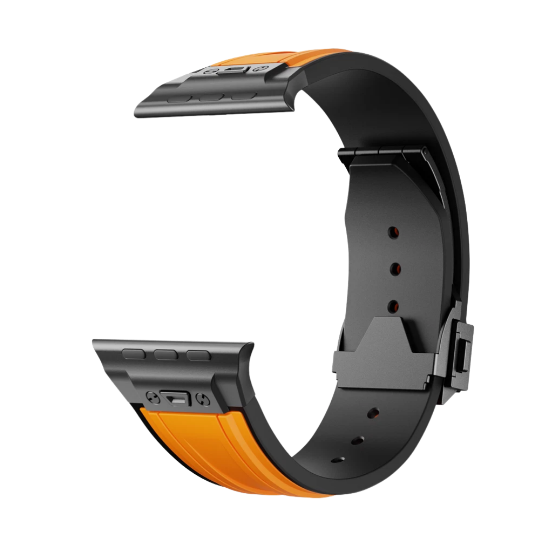 Orange B Luxury Mechanical Slicone Sports Band By Shopyholy Compatible For Apple Watch