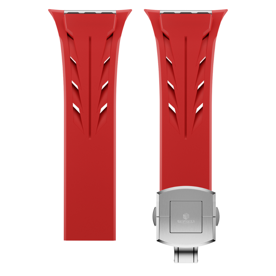 Red Luxury Concept Silicone Straps By Shopyholy Compatible For Apple Watch