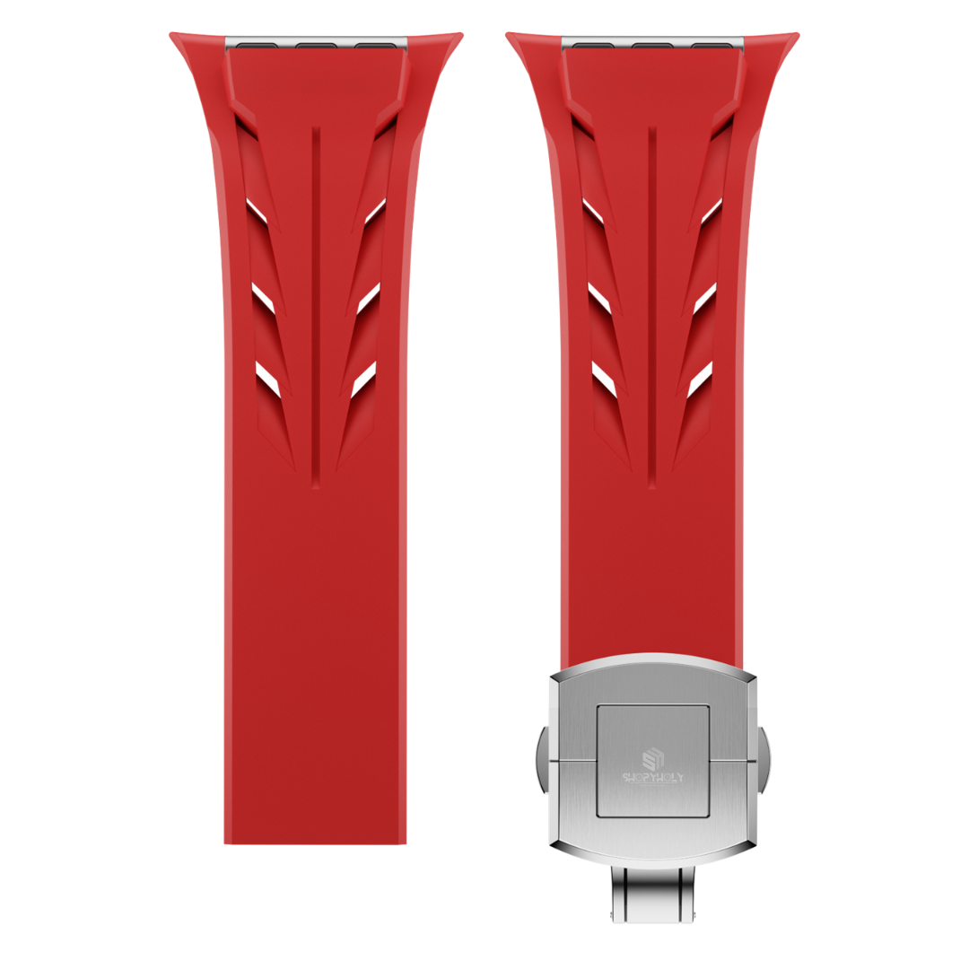 Red Luxury Concept Silicone Straps By Shopyholy Compatible For Apple Watch