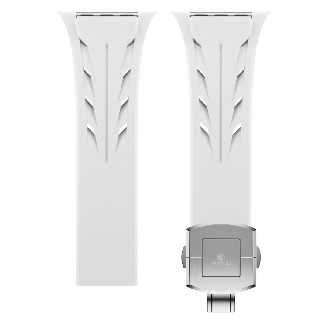 White Luxury Concept Silicone Straps By Shopyholy Compatible For Apple Watch