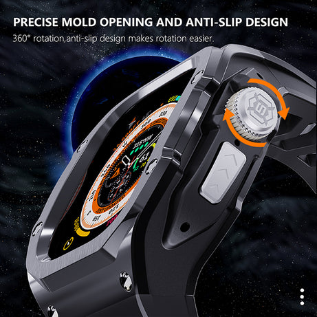 49MM Black Silver Luxury Concept Art Modification Kit For iWatch Ultra 1/2