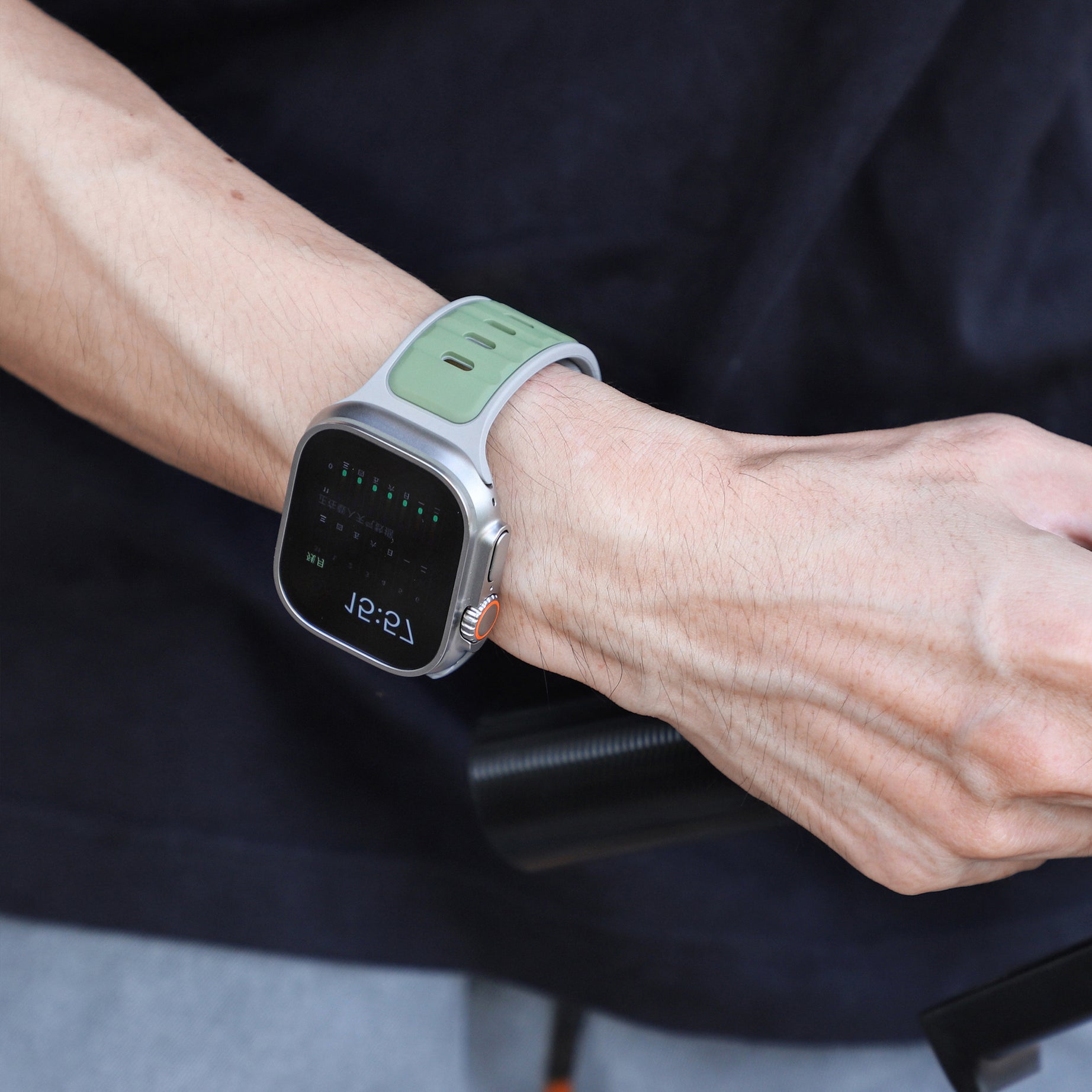 Grey Green Premium Aspro Silicone Sports Bands By Shopyholy Compatible For Apple Watch