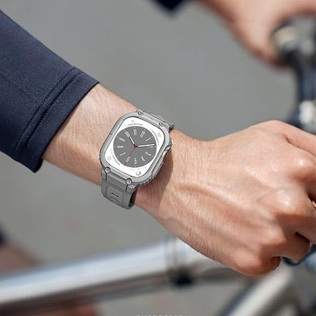 Grey Sporty TPU Case Band By Shopyholy Compatible For iWatch