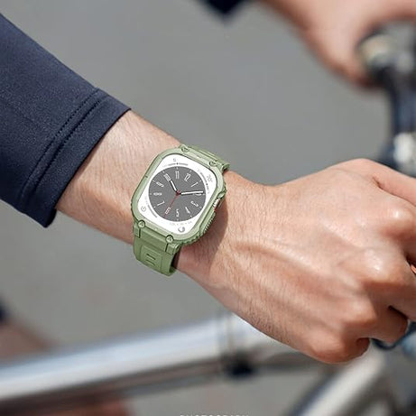 Green Sporty TPU Case Band By Shopyholy Compatible For iWatch