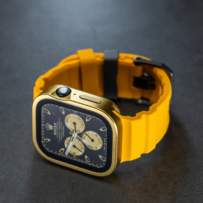 Gold Luxury Metal Case With Screen Protector By Shopyholy Compatible For Apple Watch