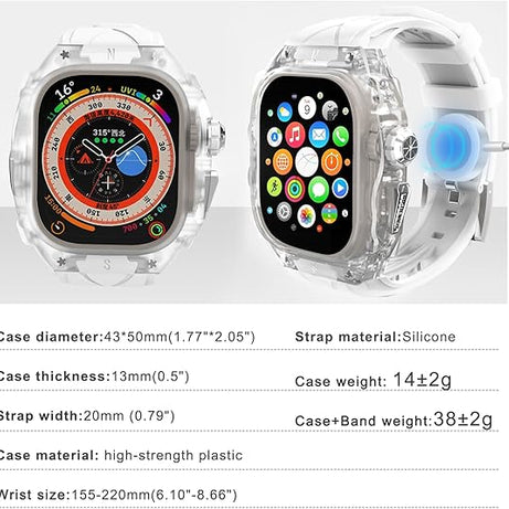 49MM Transparent Luxury Translucent Racing Case By Shopyholy Compatible For Apple Watch Ultra 1/2