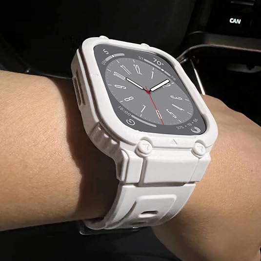 White Sporty TPU Case Band By Shopyholy Compatible For iWatch