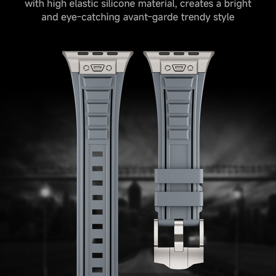 Orange Luxury Titanium Redefine Silicone Straps By Shopyholy Compatible For iWatch