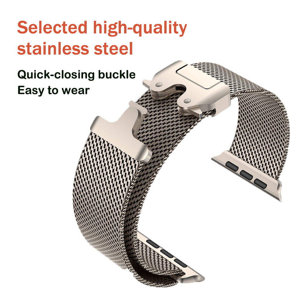 Black Luxury Titanium Milanese Loop By Shopyholy Compatible For Apple Watch