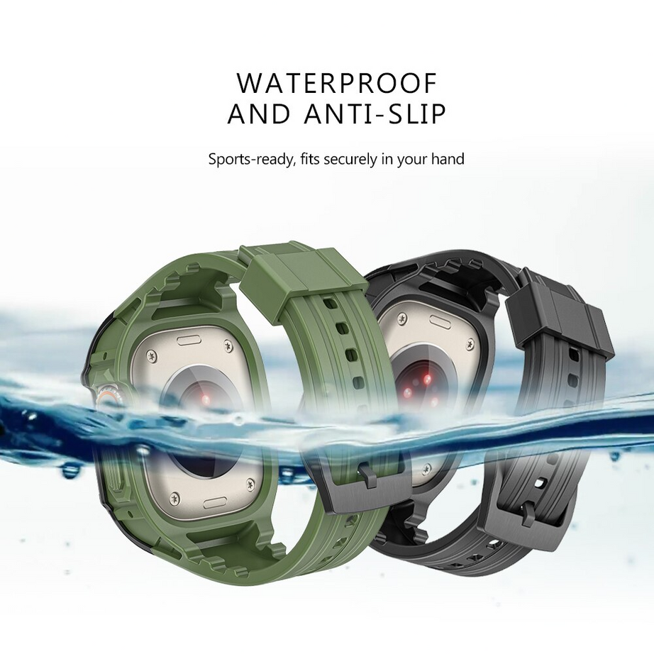 49MM Red Black Luxury Designer Rugged Case By Shopyholy Compatible For iWatch Ultra