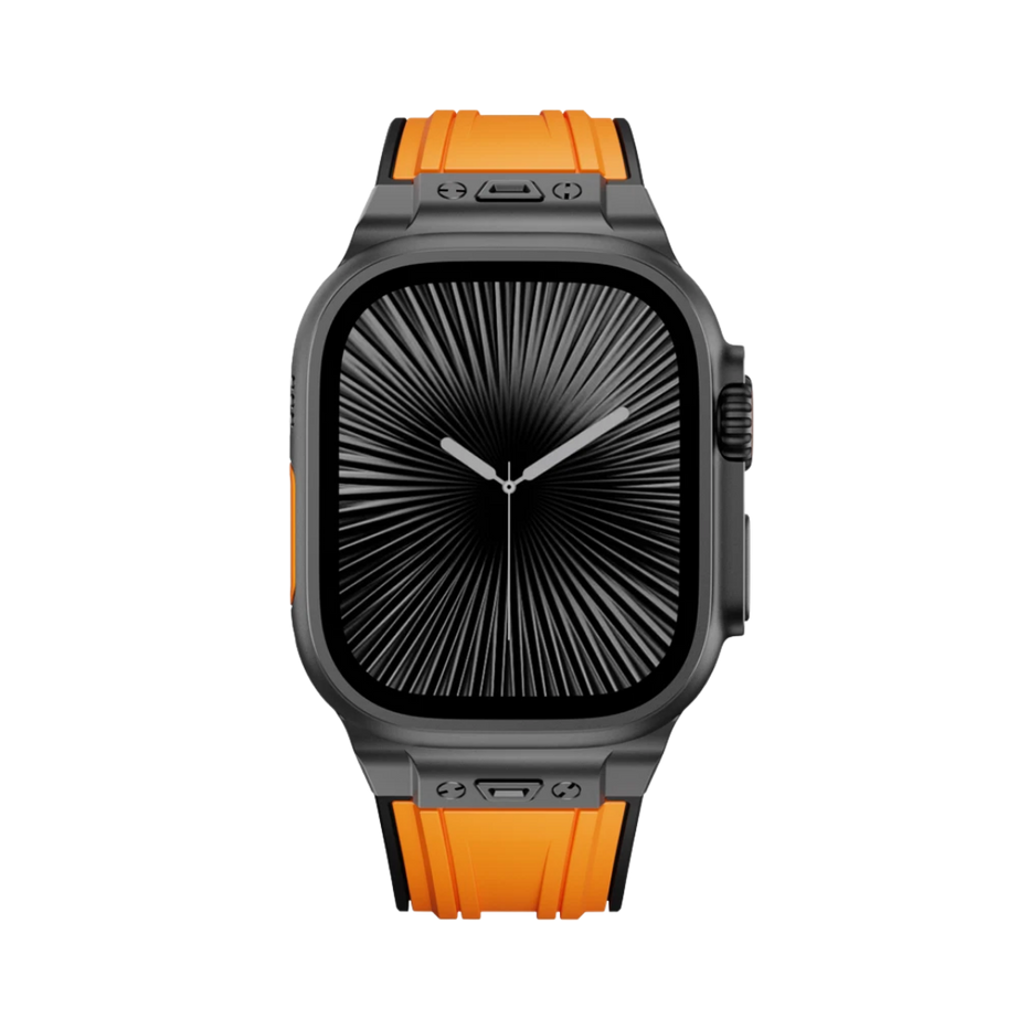 Orange B Luxury Mechanical Slicone Sports Band By Shopyholy Compatible For Apple Watch