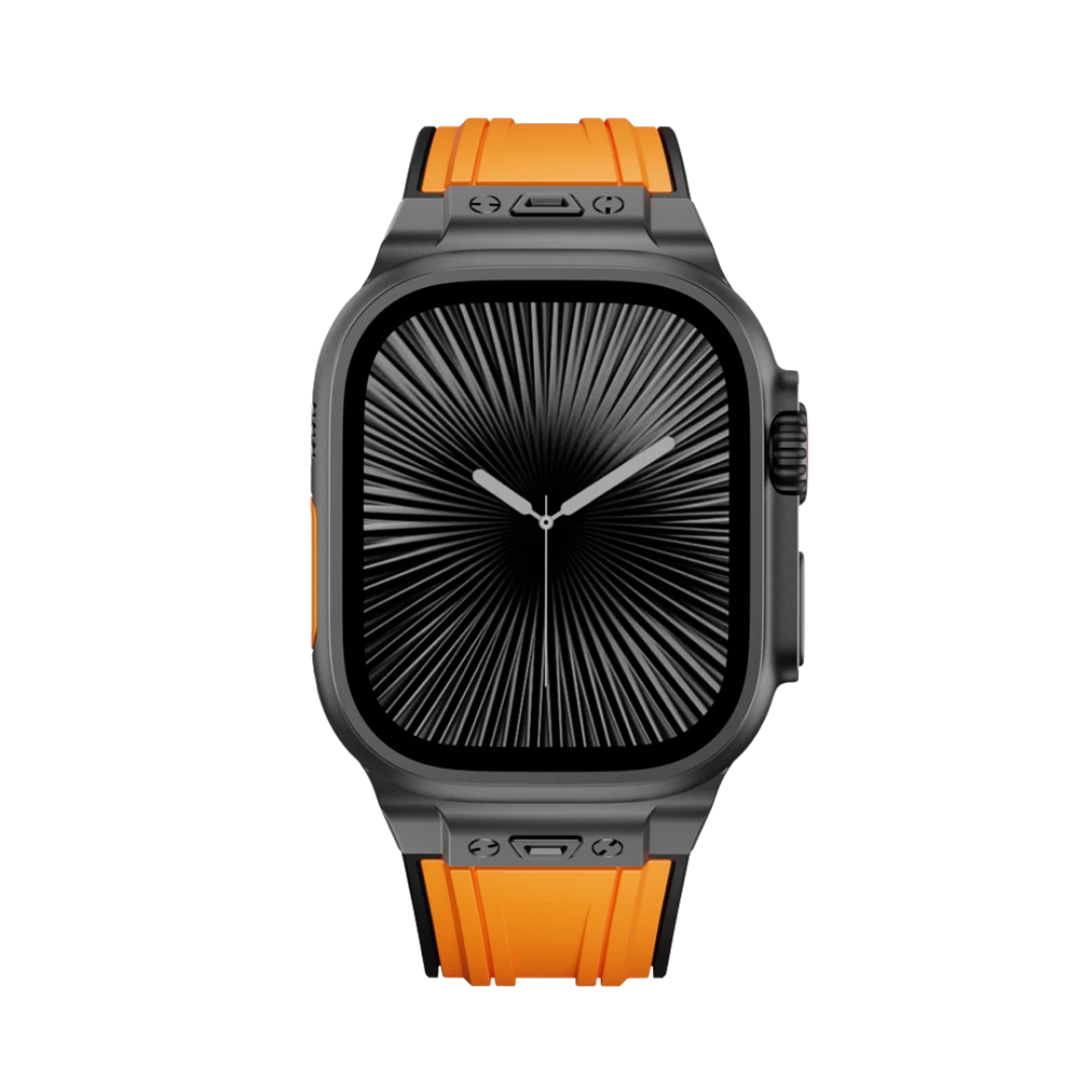 Orange B Luxury Mechanical Slicone Sports Band By Shopyholy Compatible For Apple Watch