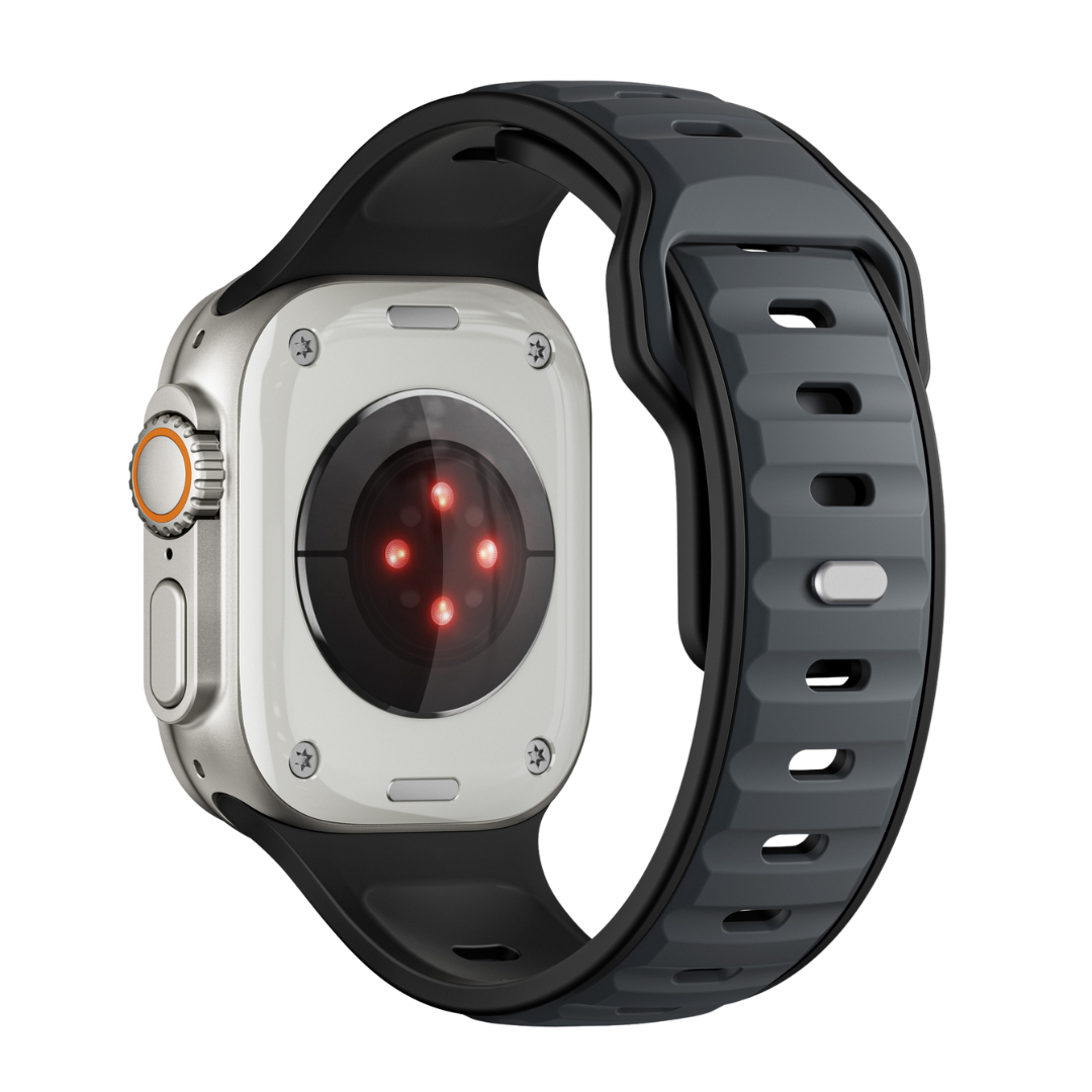 Black Midnight Premium Aspro Silicone Sports Bands By Shopyholy Compatible For Apple Watch