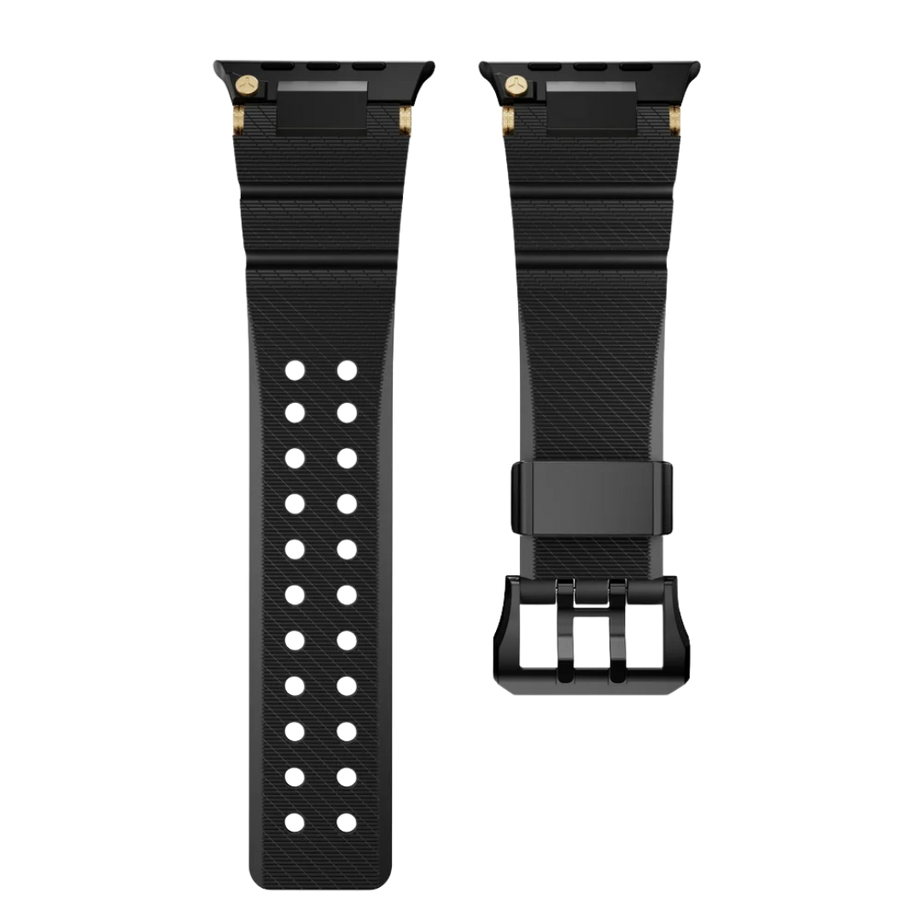 Full Black Luxury Veltrix Silicone Straps By Shopyholy Compatible For Apple Watch